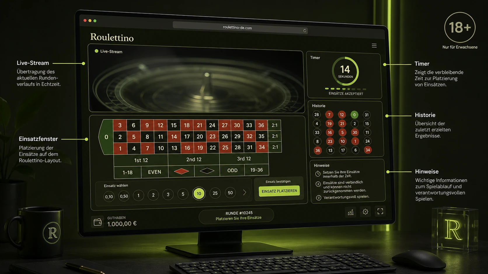 Was hinter einem Live-Casino-Bereich stehen kann