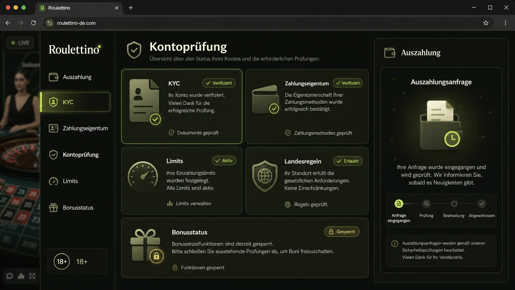 KYC, Zahlungen und Auszahlungen nach Live-Spielen